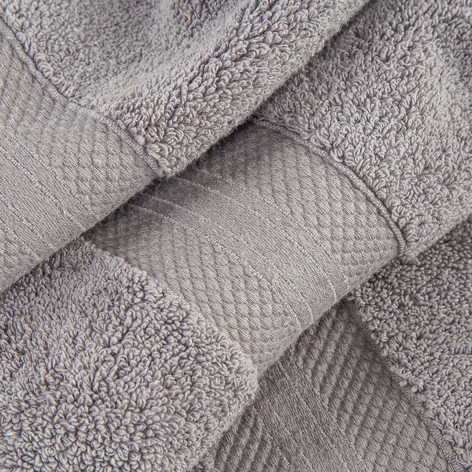 Superior Premium Turkish Cotton Assorted 12-Piece Towel Set - Grey