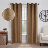 2 Panel Blackout Curtains Senna Solid Textured Grommet Window Panels