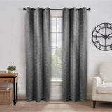 2 Panel Blackout Curtains Senna Solid Textured Grommet Window Panels