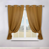 Classic Modern Solid Room Darkening Blackout Curtain Panels, Set of 2