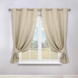Classic Modern Solid Room Darkening Blackout Curtain Panels, Set of 2