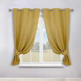 Classic Modern Solid Room Darkening Blackout Curtain Panels, Set of 2