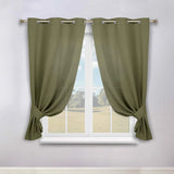 Classic Modern Solid Room Darkening Blackout Curtain Panels, Set of 2