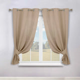 Classic Modern Solid Room Darkening Blackout Curtain Panels, Set of 2