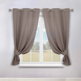 Classic Modern Solid Room Darkening Blackout Curtain Panels, Set of 2