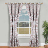 Blackout Window Curtains Leaves Pattern Room Darkening Set of 2