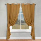 Classic Modern Solid Room Darkening Blackout Curtain Panels, Set of 2