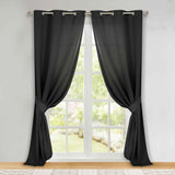 Classic Modern Solid Room Darkening Blackout Curtain Panels, Set of 2