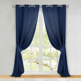 Classic Modern Solid Room Darkening Blackout Curtain Panels, Set of 2