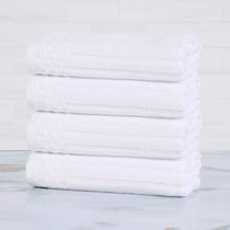 Soho Ribbed Cotton Hand Towel Set, 4-Piece Super Absorbent - Hand Towel Set by Superior Brand