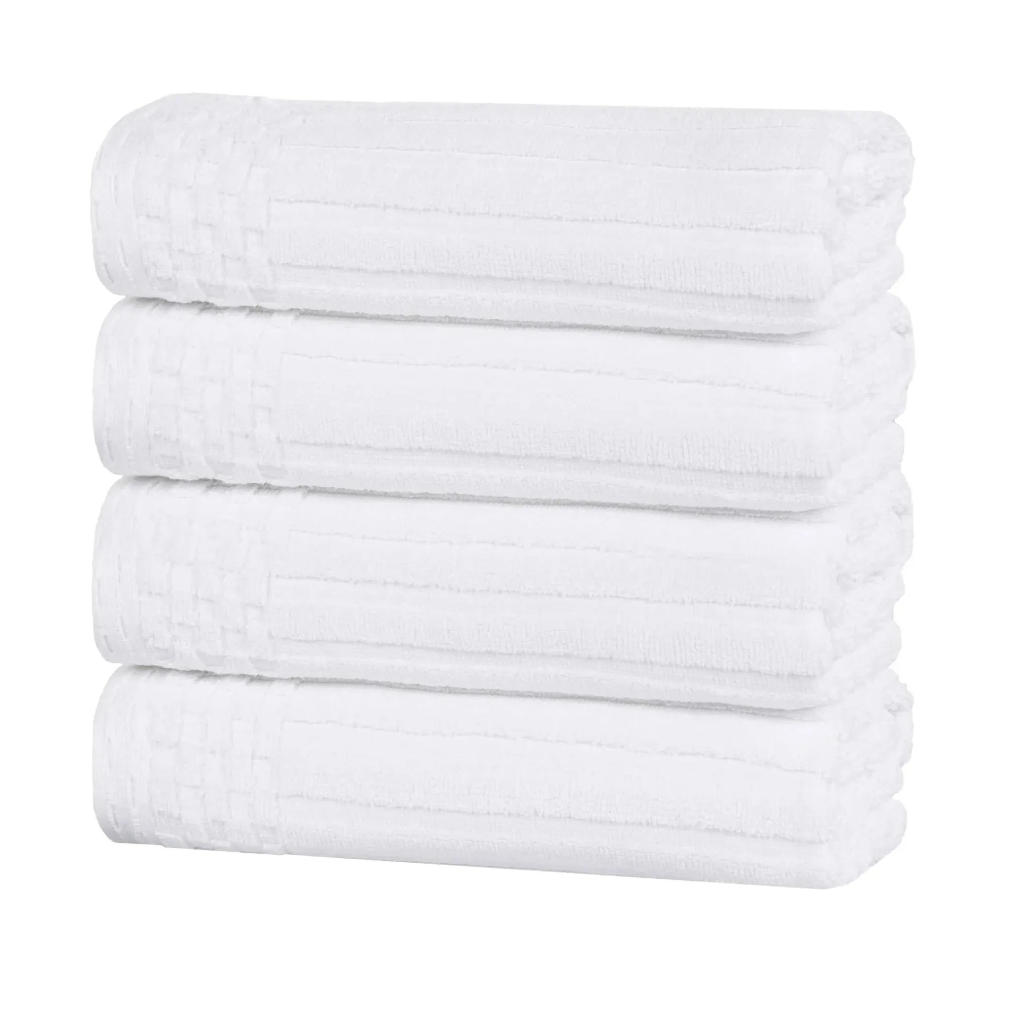 Soho Ribbed Cotton Super Absorbent 4 Piece Hand Towel Set - Hand Towel Set by Superior Brand