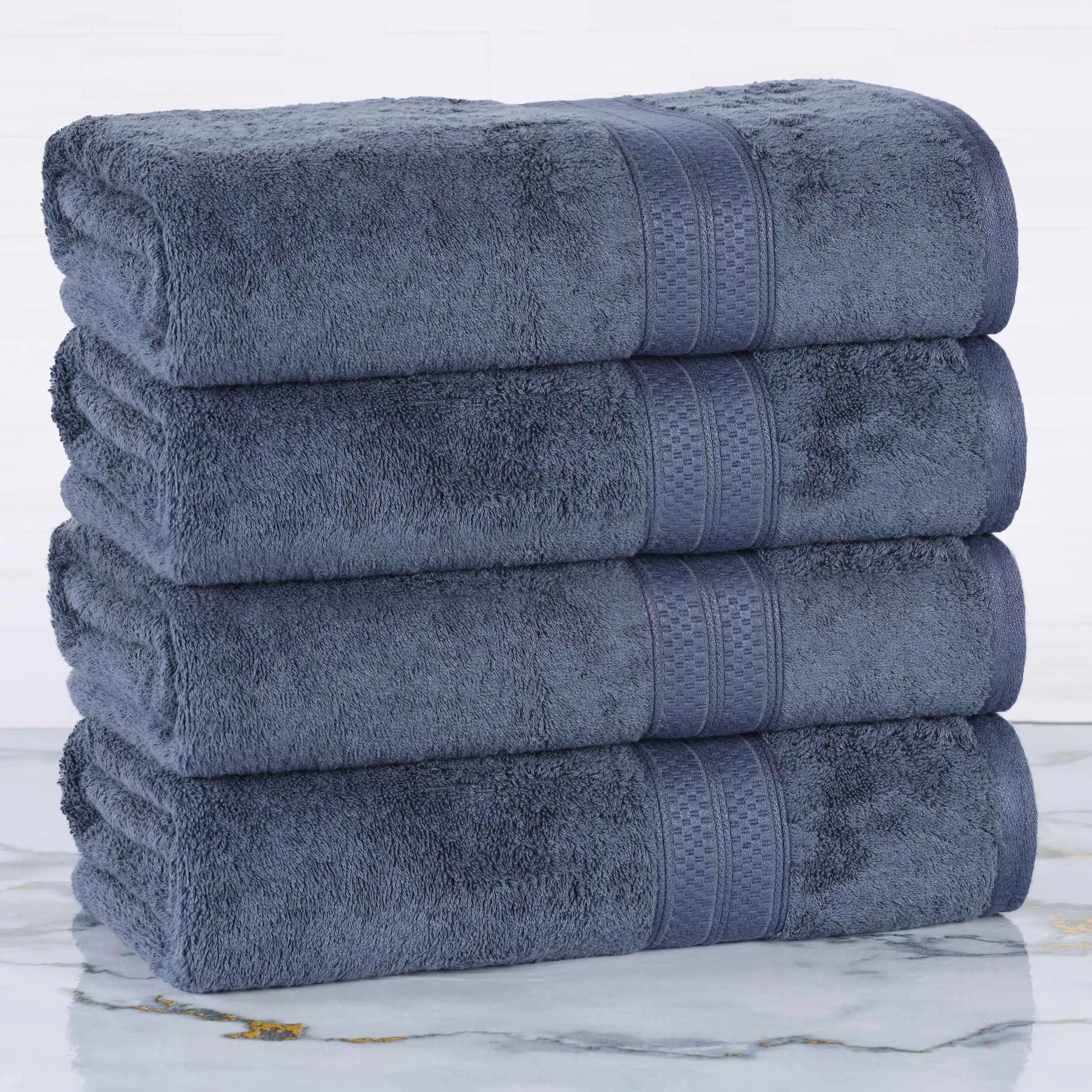 Rayon from Bamboo Cotton Blend Bath Towel Set of 4 - Bath Towel by Superior Brand