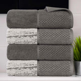 Lodi Cotton 4-Piece Bath Towel Set – Absorbent Mid-Weight Solids & Patterns