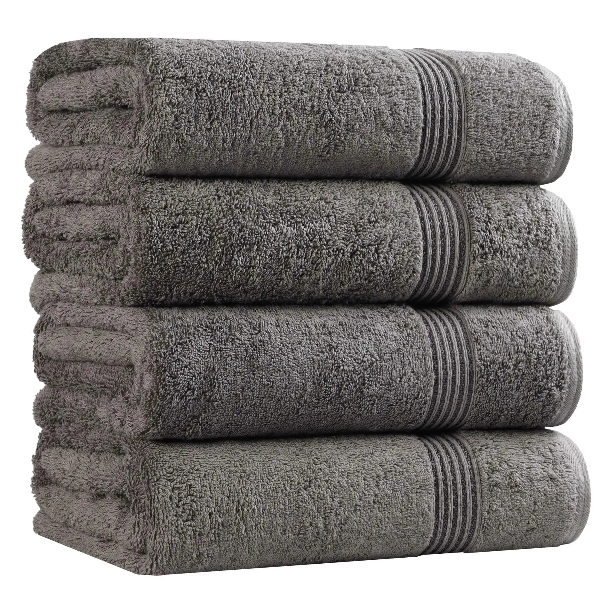 Egyptian Cotton Plush Absorbent Luxury Bath Towel Set of 4 - Egyptian Cotton Bath Towel by Superior Brand