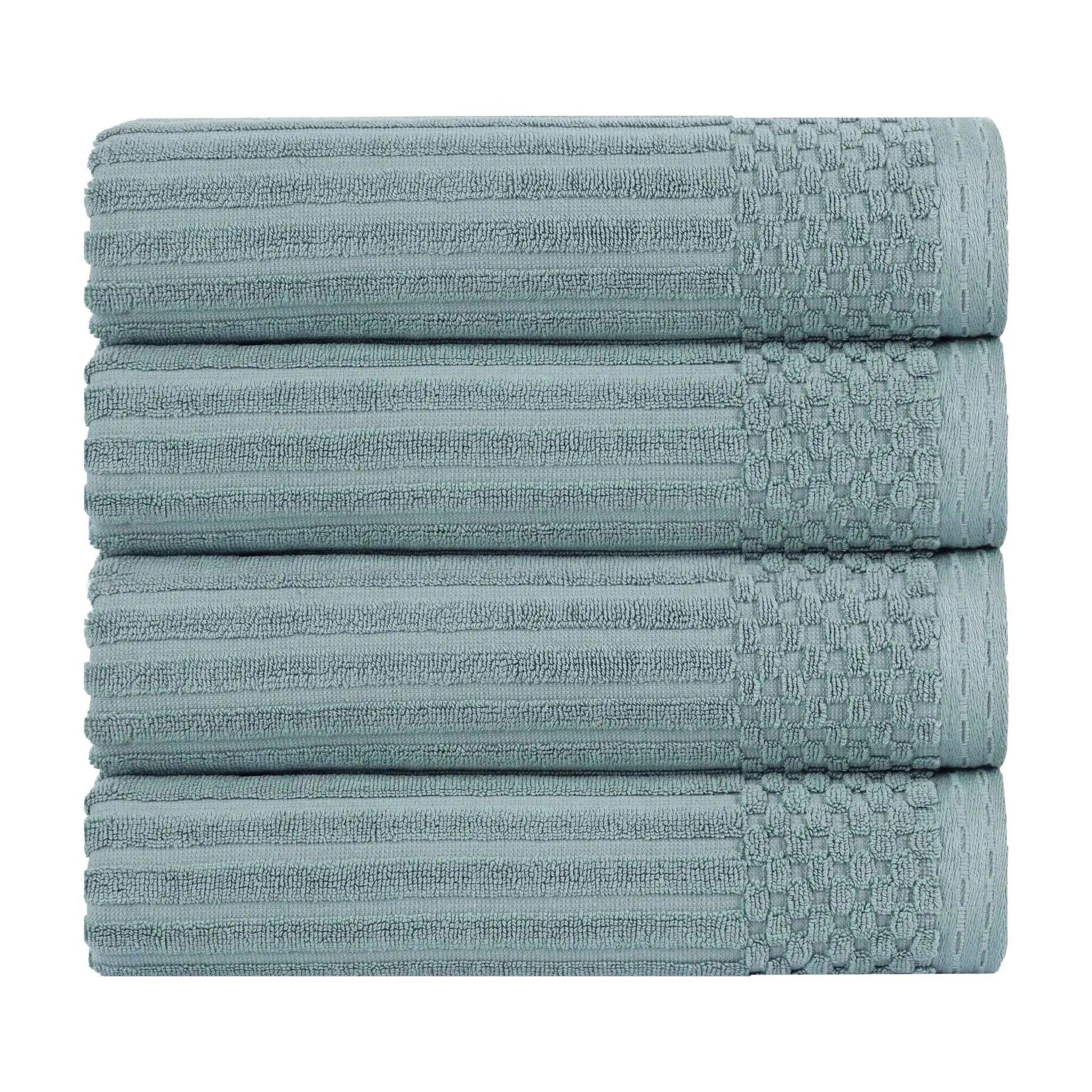 Soho Ribbed Cotton Absorbent Bath Towel Set of 4 - Bath Towel by Superior Brand