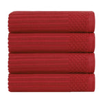 Soho Ribbed Cotton Absorbent Bath Towel Set of 4 - Bath Towel by Superior Brand