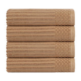 Soho Ribbed Cotton Absorbent Bath Towel Set of 4