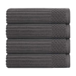 Soho Ribbed Cotton Absorbent Bath Towel Set of 4 - Bath Towel by Superior Brand