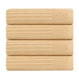 Soho Ribbed Cotton Absorbent Bath Towel Set of 4