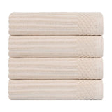 Soho Ribbed Cotton Absorbent Bath Towel Set of 4 - Bath Towel by Superior Brand