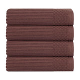 Soho Ribbed Cotton Absorbent Bath Towel Set of 4 - Bath Towel by Superior Brand
