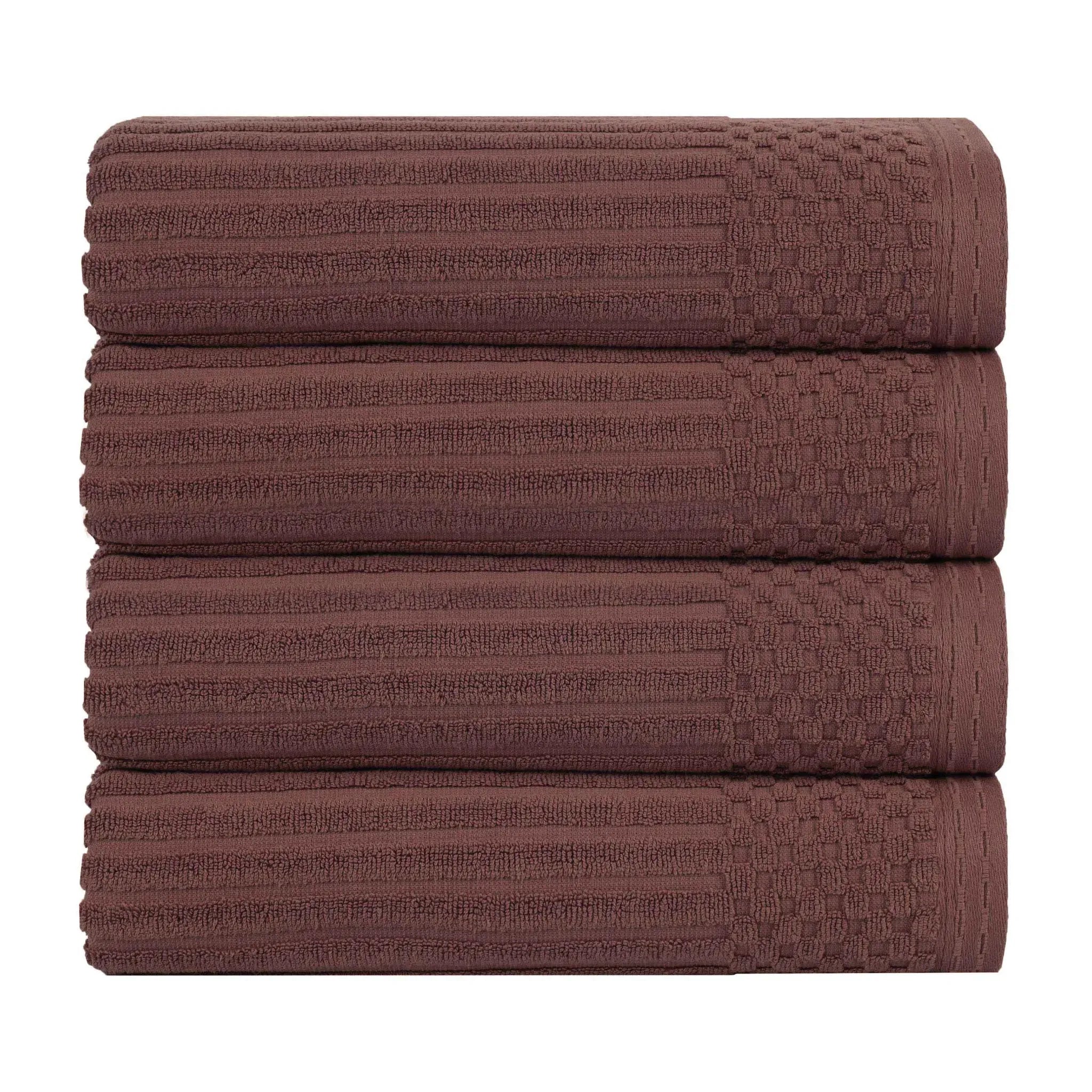 Soho Ribbed Cotton Absorbent Bath Towel Set of 4 - Bath Towel by Superior Brand