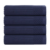 Soho Ribbed Cotton Absorbent Bath Towel Set of 4