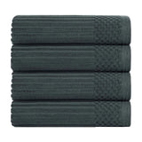 Soho Ribbed Cotton Absorbent Bath Towel Set of 4 - Bath Towel by Superior Brand