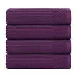 Soho Ribbed Cotton Absorbent Bath Towel Set of 4 - Bath Towel by Superior Brand