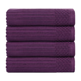 Soho Ribbed Cotton Absorbent Bath Towel Set of 4 - Bath Towel by Superior Brand