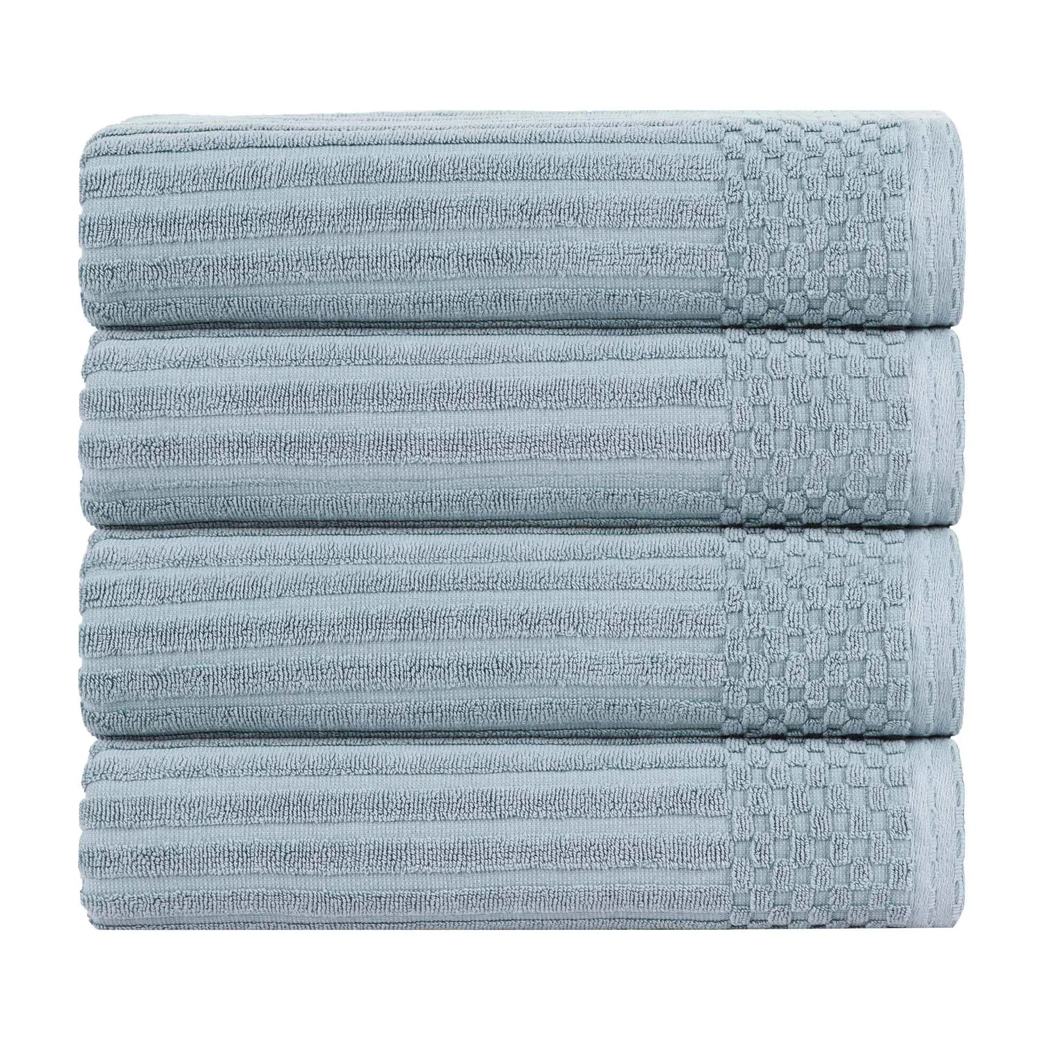 Soho Ribbed Cotton Absorbent Bath Towel Set of 4 - Bath Towel by Superior Brand