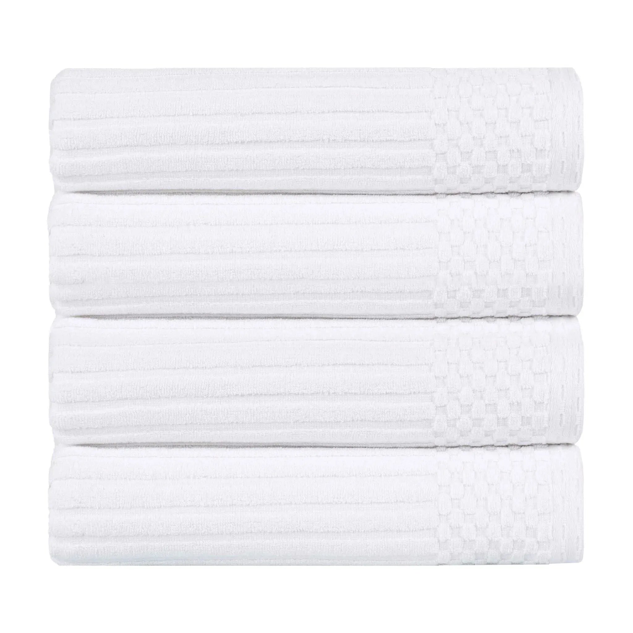 Soho Ribbed Cotton Absorbent Bath Towel Set of 4 - Bath Towel by Superior Brand
