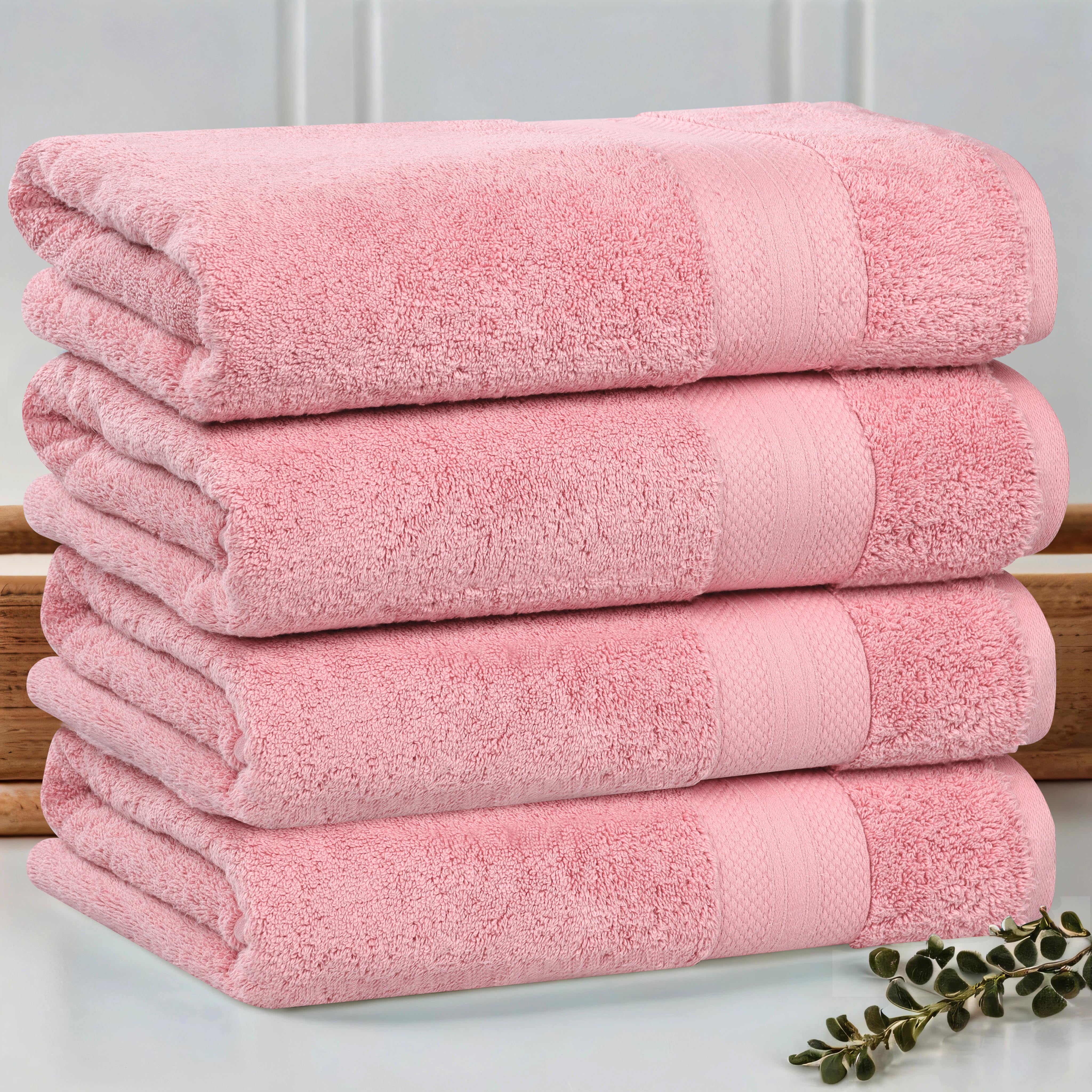 Aria Turkish Cotton Solid Heavyweight Plush Bath Towel Set of 4