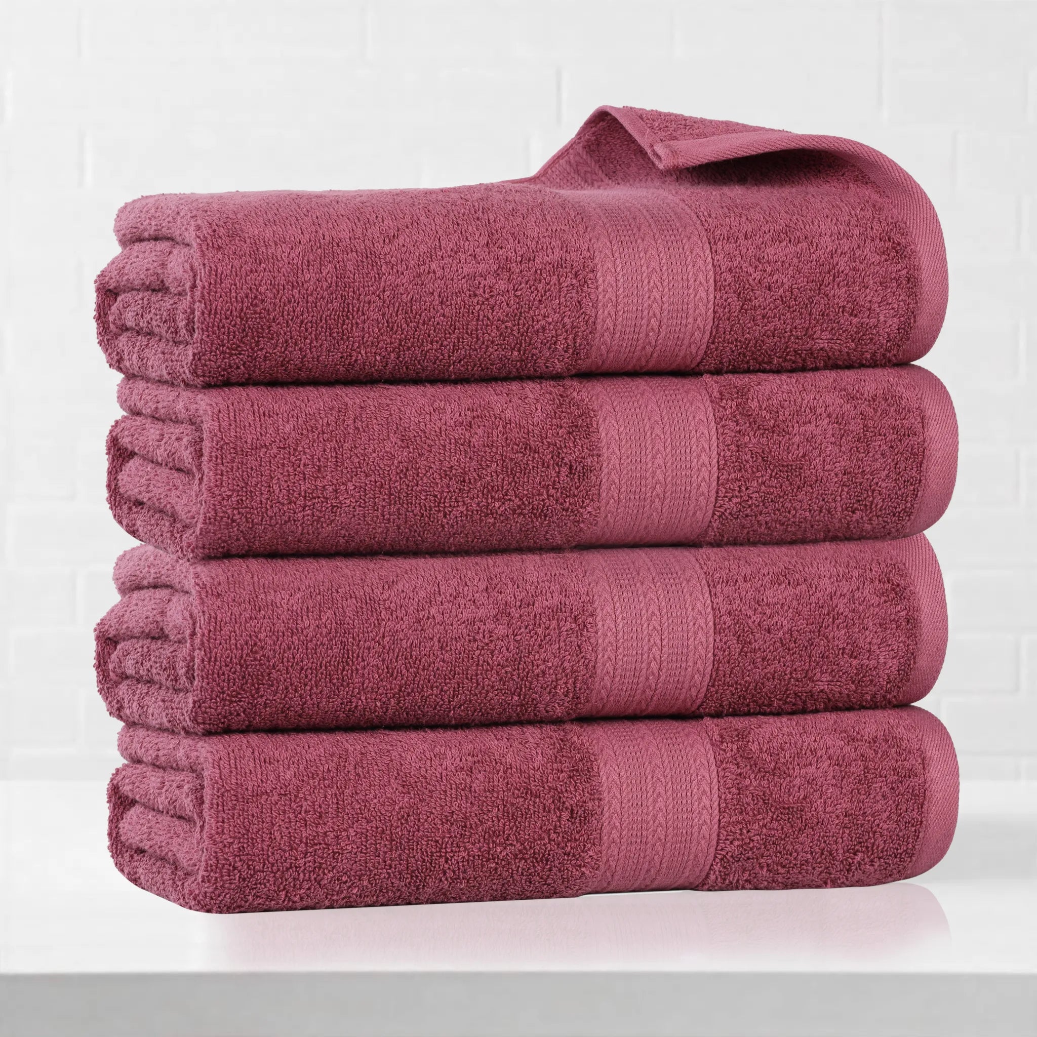 Eco-Friendly Ring-Spun Cotton 4-Piece Bath Towel Set
