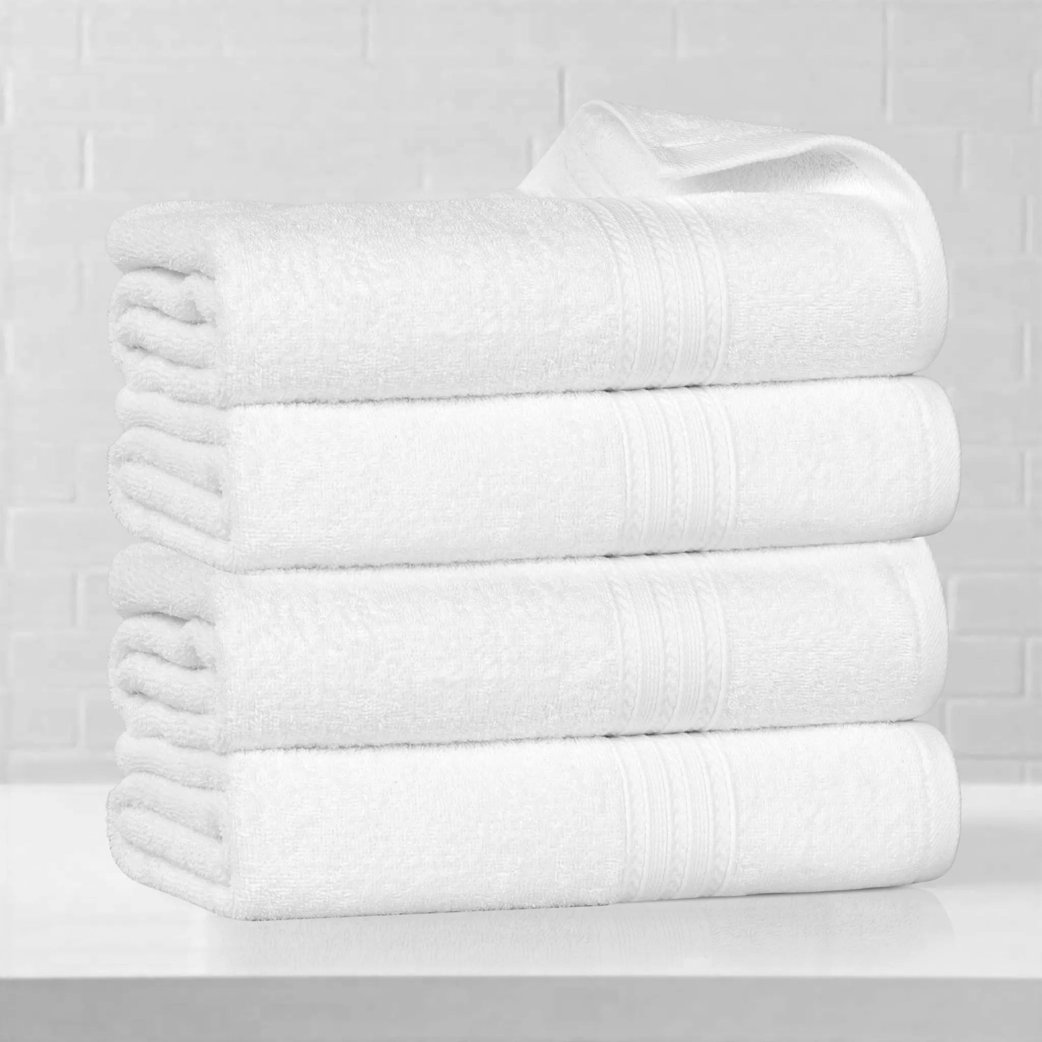 Eco-Friendly Ring-Spun Cotton 4-Piece Bath Towel Set
