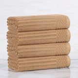 Soho Ribbed Cotton Absorbent Bath Towel Set of 4