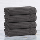 Soho Ribbed Cotton Absorbent Bath Towel Set of 4 - Bath Towel by Superior Brand