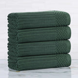 Soho Ribbed Cotton Absorbent Bath Towel Set of 4