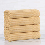 Soho Ribbed Cotton Absorbent Bath Towel Set of 4
