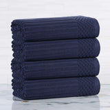 Soho Ribbed Cotton Absorbent Bath Towel Set of 4