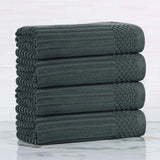 Soho Ribbed Cotton Absorbent Bath Towel Set of 4 - Bath Towel by Superior Brand