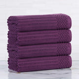 Soho Ribbed Cotton Absorbent Bath Towel Set of 4 - Bath Towel by Superior Brand