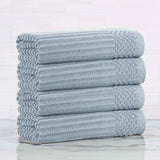 Soho Ribbed Cotton Absorbent Bath Towel Set of 4 - Bath Towel by Superior Brand