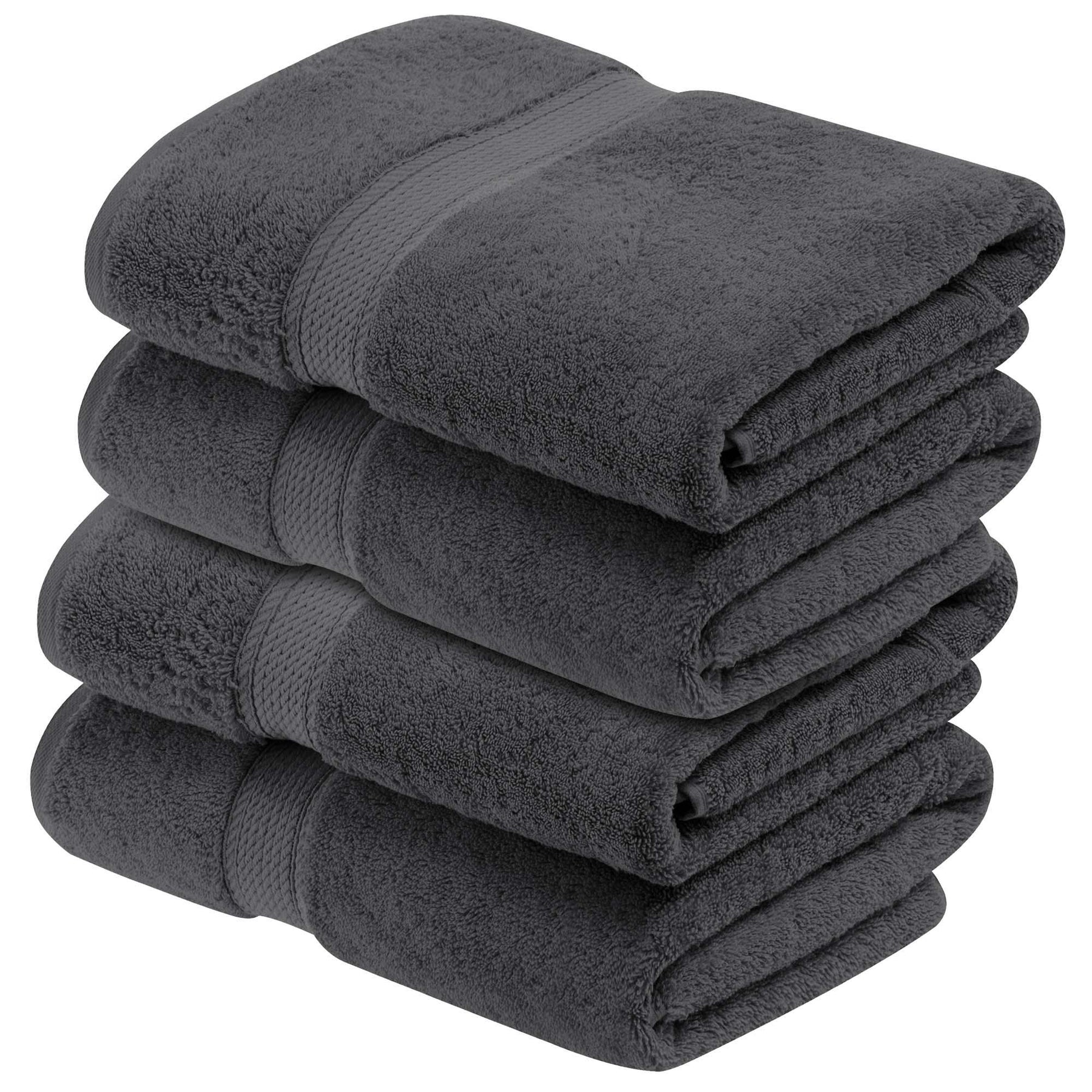 Superior Egyptian Cotton Plush Heavyweight Absorbent Luxury Soft Bath Towel - Charcoal