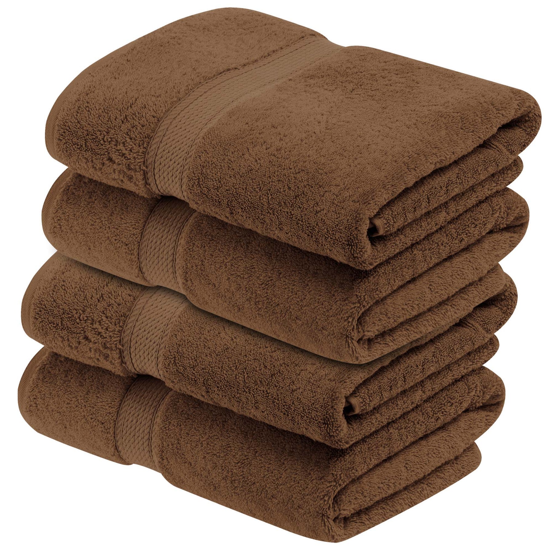 Superior Egyptian Cotton Plush Heavyweight Absorbent Luxury Soft Bath Towel  - Chocolate