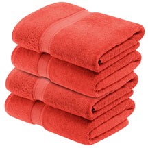 Superior Egyptian Cotton Plush Heavyweight Absorbent Luxury Soft Bath Towel  - Coral