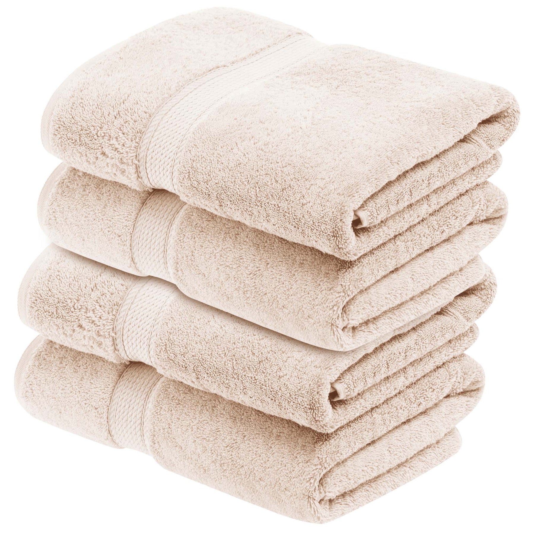 Superior Egyptian Cotton Plush Heavyweight Absorbent Luxury Soft Bath Towel  - Cream