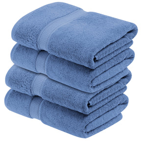 Superior Egyptian Cotton Plush Heavyweight Absorbent Luxury Soft Bath Towel - Denim Blue