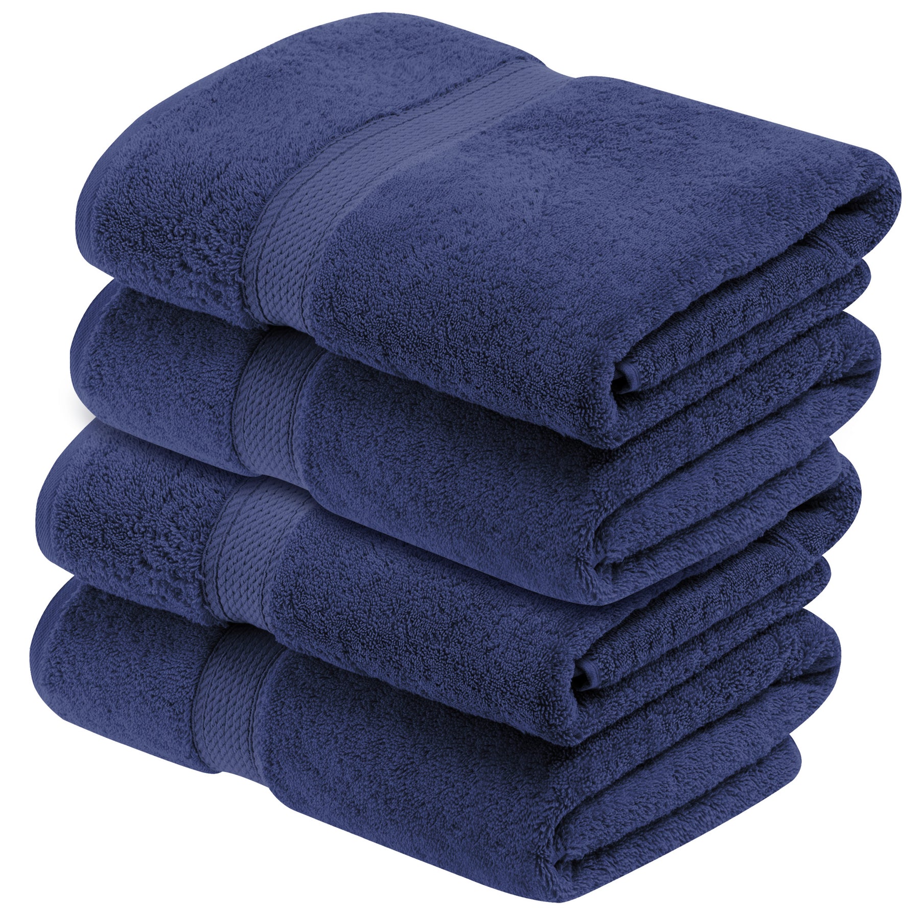 Superior Egyptian Cotton Plush Heavyweight Absorbent Luxury Soft Bath Towel  - Navy Blue