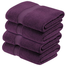 Superior Egyptian Cotton Plush Heavyweight Absorbent Luxury Soft Bath Towel- Plum